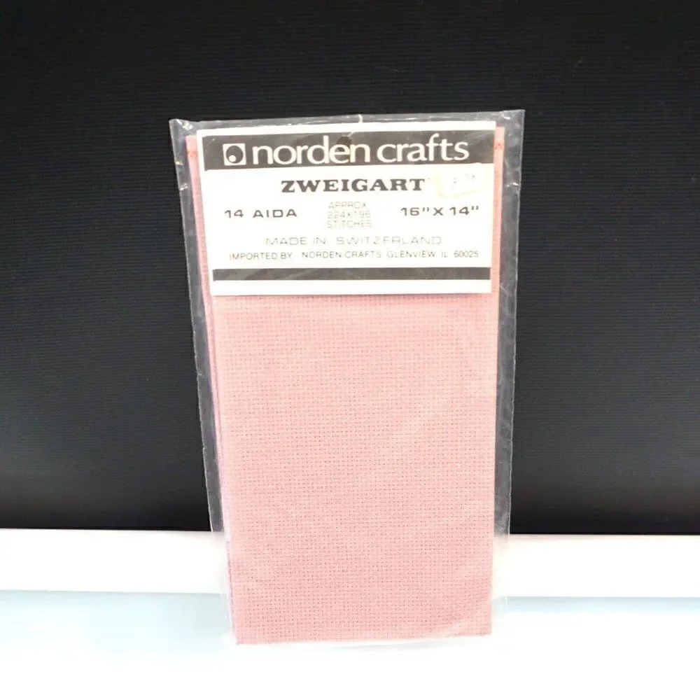 Zweigart Cross Stitch Canvas 14 Count 16x14 Norden Crafts Pink New Switzerland